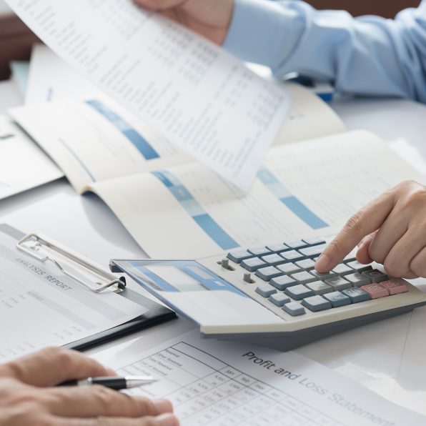 Business analyst team checking in financial statement for audit internal control system. Accounting , Accountancy  Concept.